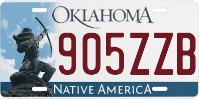 OK license plate 905ZZB