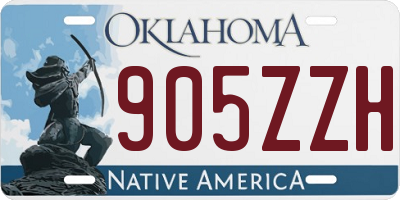 OK license plate 905ZZH