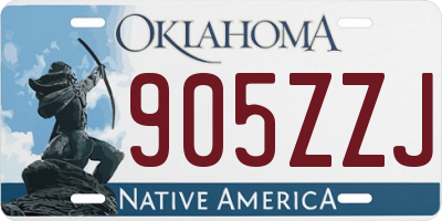 OK license plate 905ZZJ