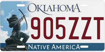 OK license plate 905ZZT