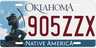 OK license plate 905ZZX