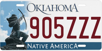 OK license plate 905ZZZ