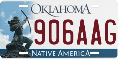 OK license plate 906AAG