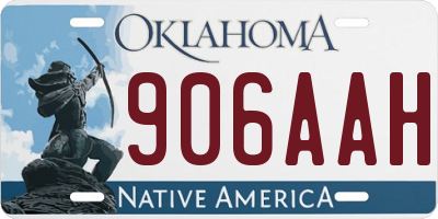 OK license plate 906AAH