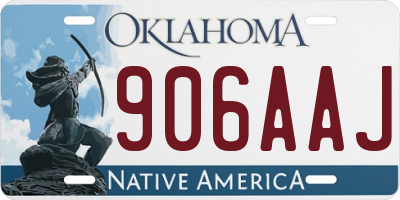 OK license plate 906AAJ