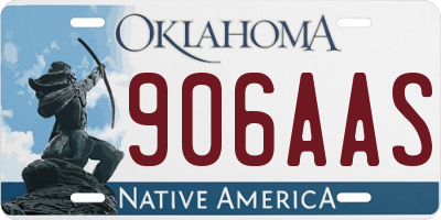 OK license plate 906AAS