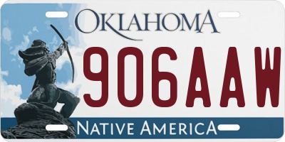 OK license plate 906AAW