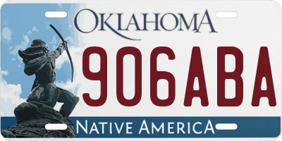 OK license plate 906ABA