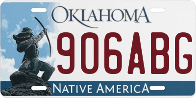 OK license plate 906ABG