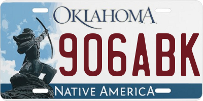 OK license plate 906ABK