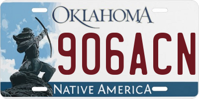 OK license plate 906ACN