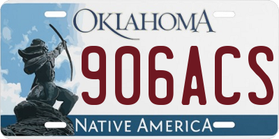 OK license plate 906ACS