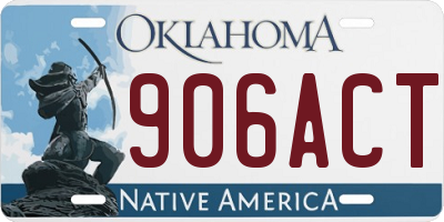 OK license plate 906ACT