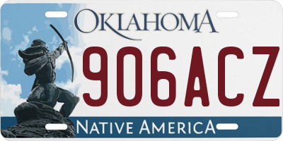 OK license plate 906ACZ