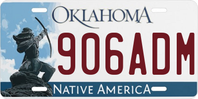 OK license plate 906ADM