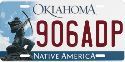 OK license plate 906ADP