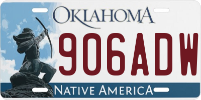 OK license plate 906ADW