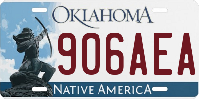 OK license plate 906AEA