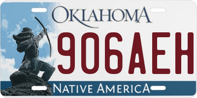 OK license plate 906AEH