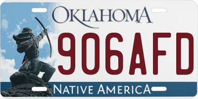 OK license plate 906AFD
