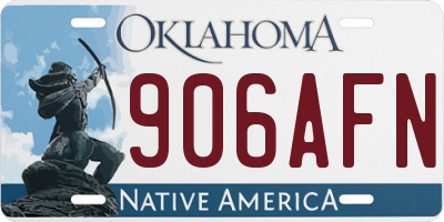 OK license plate 906AFN