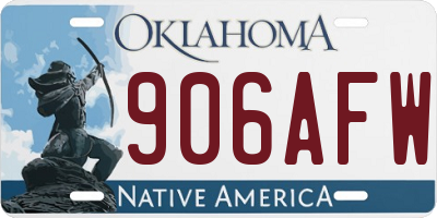 OK license plate 906AFW