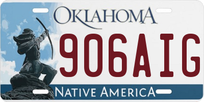 OK license plate 906AIG