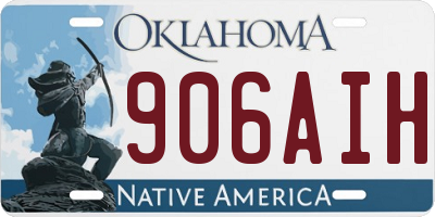 OK license plate 906AIH
