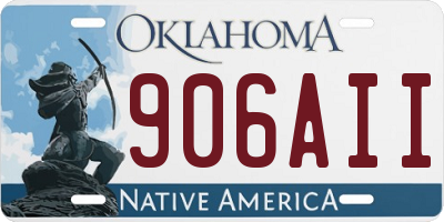 OK license plate 906AII