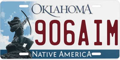 OK license plate 906AIM