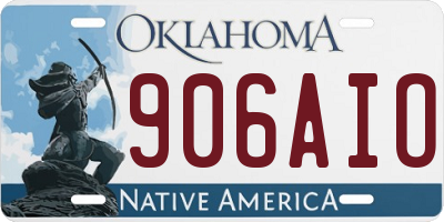 OK license plate 906AIO