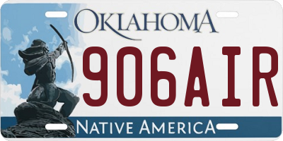 OK license plate 906AIR