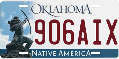 OK license plate 906AIX