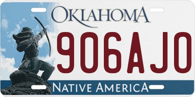 OK license plate 906AJO