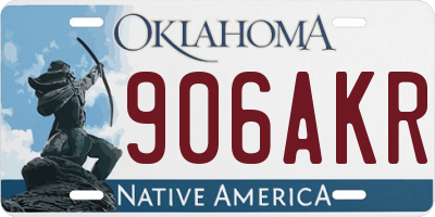 OK license plate 906AKR