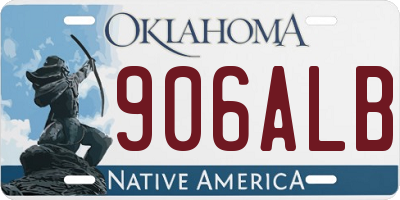 OK license plate 906ALB