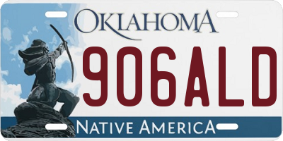 OK license plate 906ALD