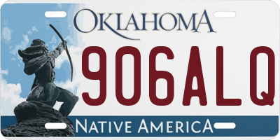 OK license plate 906ALQ