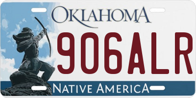 OK license plate 906ALR