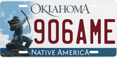 OK license plate 906AME