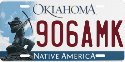 OK license plate 906AMK
