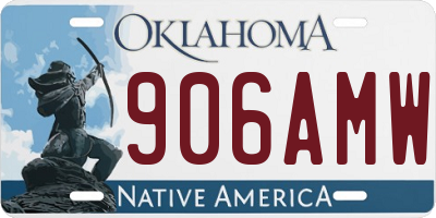 OK license plate 906AMW