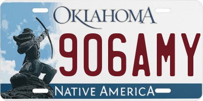 OK license plate 906AMY