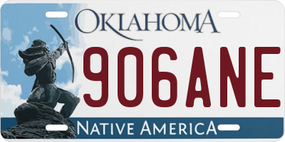 OK license plate 906ANE