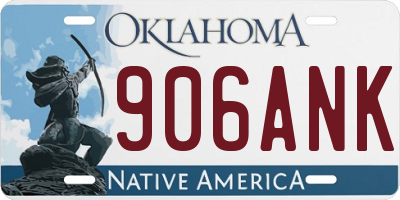 OK license plate 906ANK
