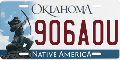 OK license plate 906AOU