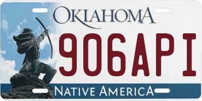 OK license plate 906API