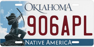 OK license plate 906APL