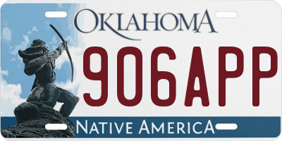 OK license plate 906APP
