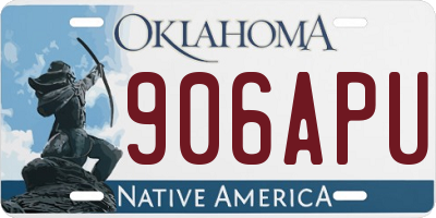 OK license plate 906APU